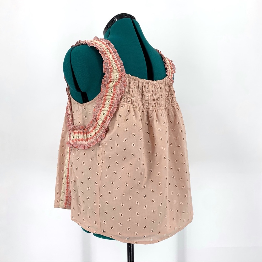 House of Harlow 1960 NWT Rose Pink Eyelet Lace Boho Style Sleeveless Top, Medium - Picture 8 of 16